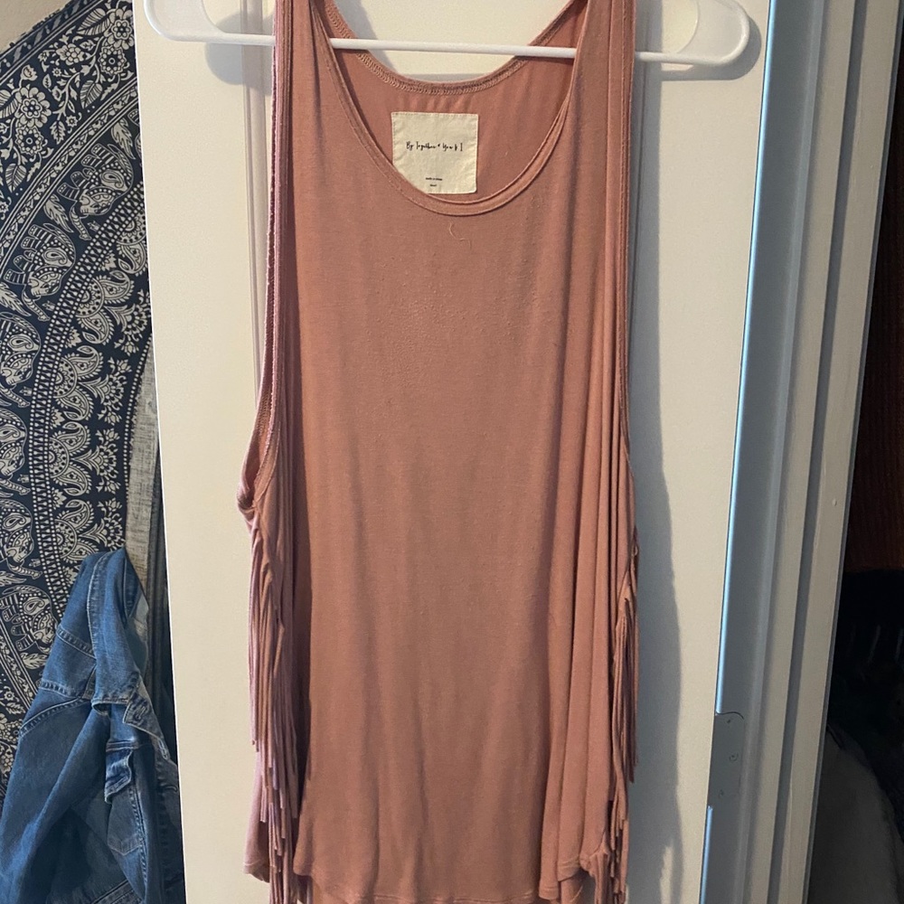 pink fringe tank